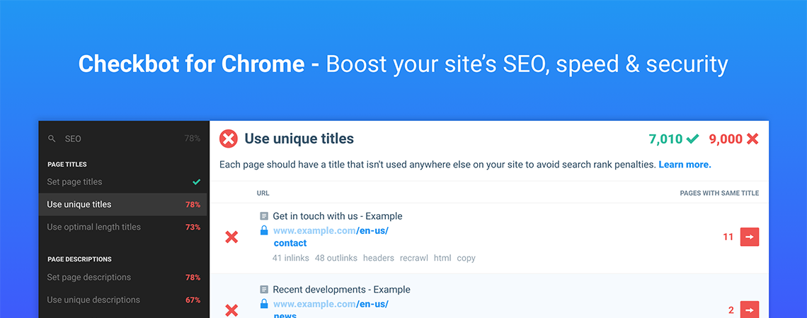Checkbot will boost the SEO, speed & security of your website